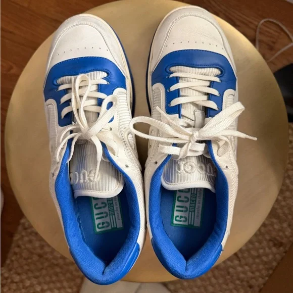 Gucci Men's White and Blue Sneakers